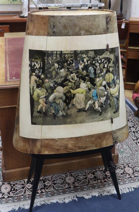 An Aldo Tura (1909-63) italian lacquered goatskin cocktail cabinet, c.1955, H.124cm